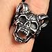 PAURO Men's Stainless Steel Vintage Skull Goat Horn Ring Size 7