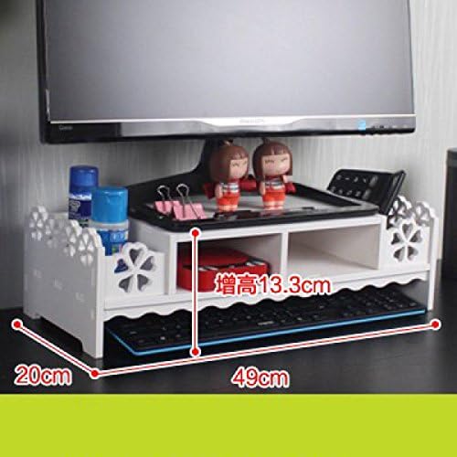 Freestanding Book Shelf / Desk Top Organization Computer Monitor Racks LCD Screen Brackets Desktop Keyboard Storage Dual-storey Base I 49 * 20 * 13cm Base