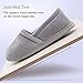 ULTRAIDEAS Women's Comfy Memory Foam Cotton Knit Slippers, Ladies' Plush Terry Lining Loafer Lightweight House Shoes with Indoor Outdoor Anti-Skid Rubber Sole (M /7-8 B(M) US, Light Gray)