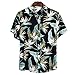 Mlide Mens Cotton Button Down Short Sleeve Hawaiian Shirt Leisure Vacation Swim Top,Black,XXXLthumb 1