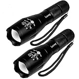 LETMY Tactical Flashlight 2 Pack - Super Bright High Lumen LED Flashlights - Portable Outdoor Handheld Light with 5 Modes - Adjustable Waterproof Flashlight for Camping Hiking Emergency