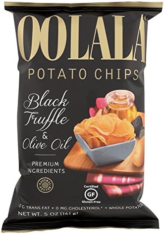 Oolala Potato Chips - Black Truffle and Olive Oil - Case of 9-5 oz.