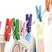 Gospire 100 Pieces Mini Colored Natural Wooden Clothespins Photo Paper Peg Pin Craft Clips with Twine