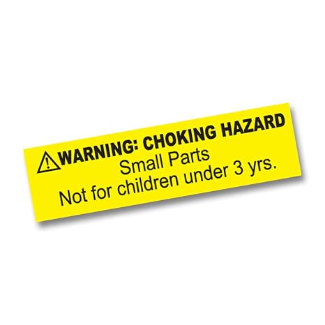Warning Choking Hazard Small Parts Not For Children Under 3 Years 1 5 X 0 4 Stickers 1 Roll Of 1 000 Adhesive Labels Yellow Background Black Text Amazon In Industrial Scientific
