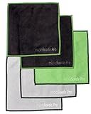 (5-pack) Premium Microfiber Cleaning Cloth For Glass, Camera Lenses, Phones, Tablets, Screens (2 Black, 2 Grey, 1 Green) 6