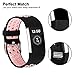 iGK Silicone Replacement Bands Compatible for Fitbit Charge 2, Adjustable Breathable Sport Strap Smartwatch Fitness Wristband with Air Holes Pink Small