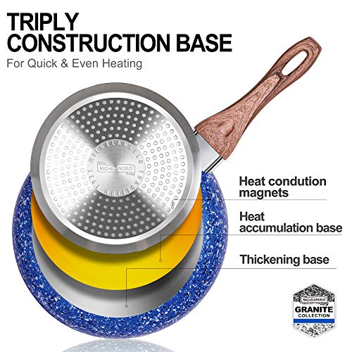 MICHELANGELO Nonstick Frying Pans, 12 Inch Frying Pan with Lid