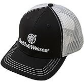Smith & Wesson Officially Licensed Men's Trucker Hat, Classic S&W Embroidered Logo, Mid-Profile Baseball Cap