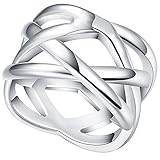 LWLH Jewelry Womens 925 Sterling Silver Plated Weave Double 