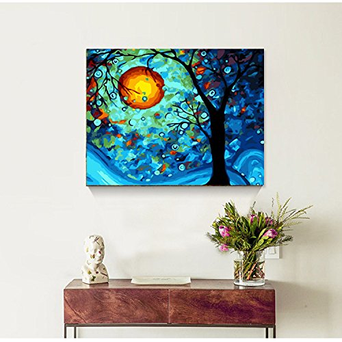 [Wooden Framed] Diy Oil Painting Paint by Number Kit for Adults Kids