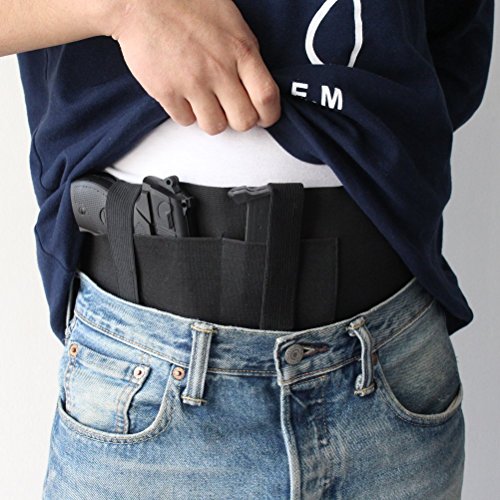 PRETTYGAGA Belly Band Holster Concealed Carry with Magazine Pocket/Pouch for Women/Men Fits Glock, Ruger LCP, M and P Shield, Sig Sauer, Kahr, Beretta, 1911