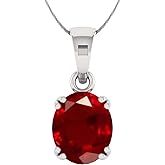 LMDPRAJAPATIS Natural Ruby Pendant Certfied Necklace 5.55 Carat precious Oval Shape Stone Pendant Pure 925 Sterling Silver