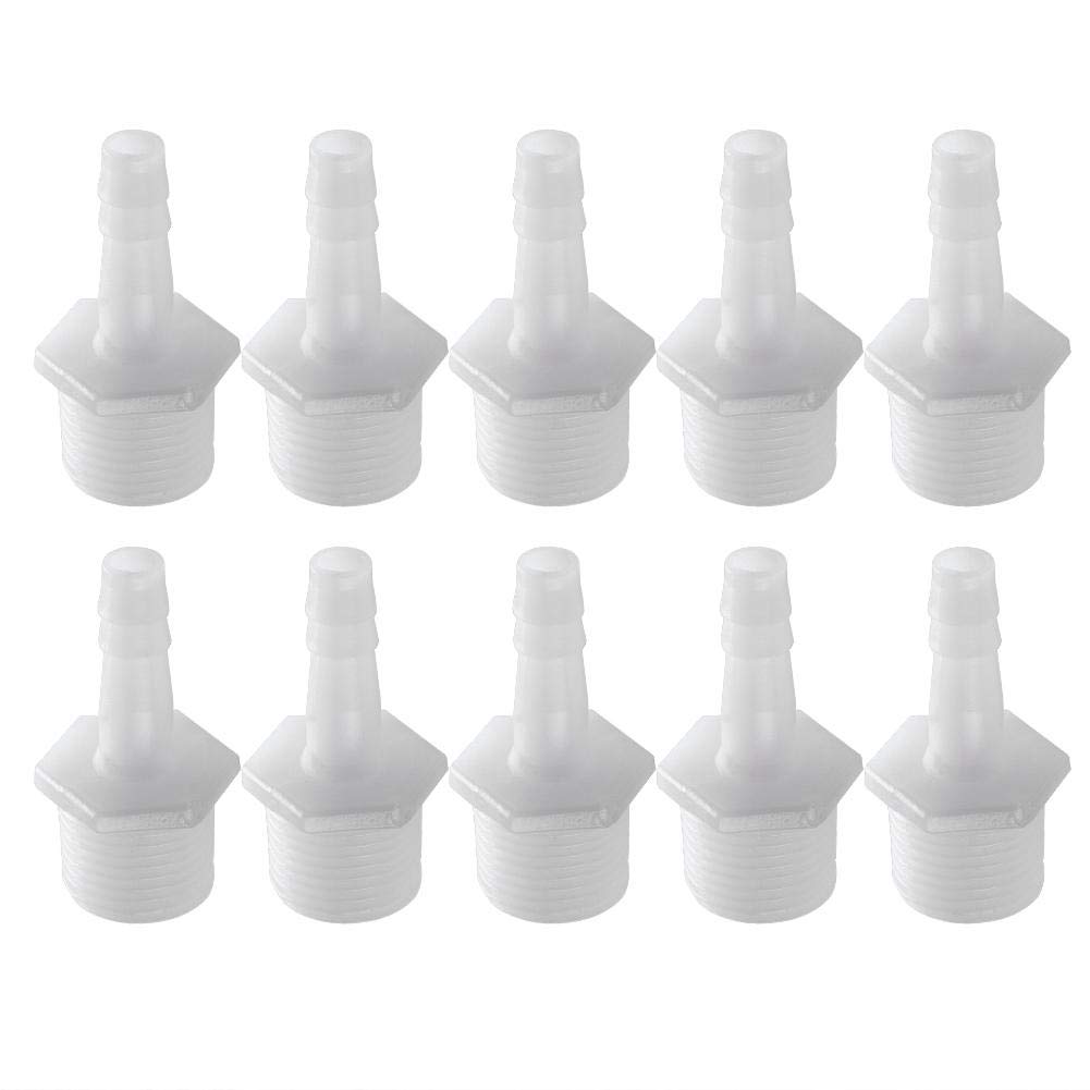 Zerodis 10Pcs Aquarium Pipe Adapter, G1/2" Thread Tube Connector Converter Fish Tank Air Pump Joint Hose Fittings Connector(8mm)