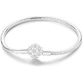 LAZA 925 Sterling Silver Charm Bracelet for Women Snake Chain Bracelet Star Moon Butterfly Burst Forth Bracelet Jewelry Gift for Women 6.7in-7.9in