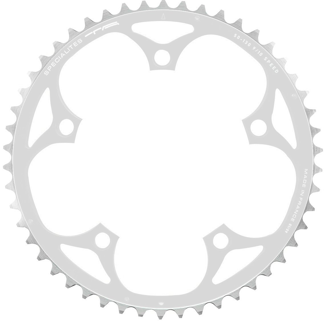 Spécialités TA Alize 130pcd 9/10 Speed Chainring, Silver, Inner 41t