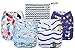 Cloth Diapers 4 Pack Adjustable Size Waterproof Washable Pocket Baby Cloth Diaper Cover and Inserts with Wet Bag by Anmababy(Azul)
