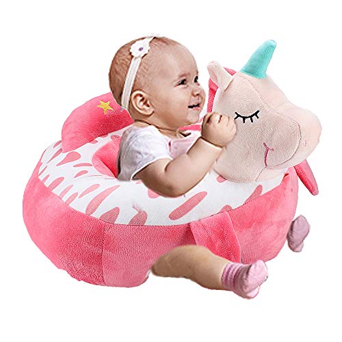 Alpacasso Infant Safe Sitting Chair, Comfortable Infant Soft Plush Floor Support Seat, Baby Learning to Sit Head Protect Chair with Stuffed Animal Toys. (Unicorn) - Thumbnail 6