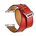 Kartice 40mm 38mm Genuine Leather Band,Luxury Genuine Leather Watch Band Strap Bracelet Replacement Wrist Band for Apple Watch Series 4 40mm,Series 3,2,1 38mm Sport and Edition.(Red1)