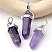 Jovivi Jewelry Opalite Healing Point Chakra Cut Gemstone Pendant Necklace(Amethyst)