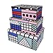 SLPR Colorful Decorative Boxes (Set of 3, Artistic): Nesting Storage for Office, Rectangular Cardboard Photo Boxes, Stackable Keepsake Crates with Lids, Stackable Paper Mache Bins, Gift Boxes