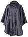QZUnique Women's Waterproof Packable Batwing-sleeved Raincoat Rain Poncho Jacket Coat Hooded for Adults with Pockets
