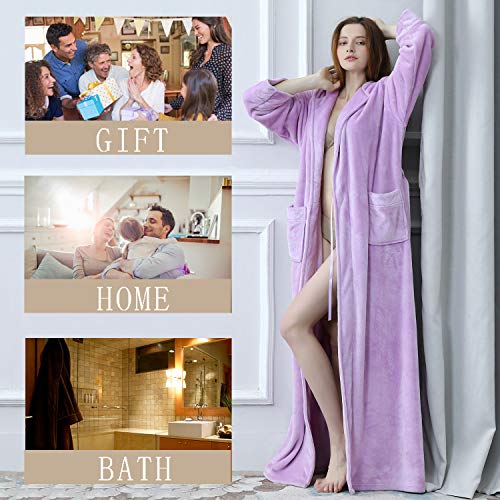 Robes for Women with Hood Long Soft Warm Full Length Sleepwear Luxurious Plush Fleece Winter