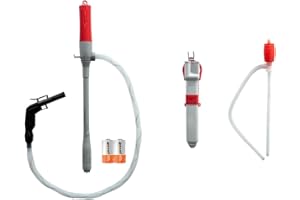 [LITE DELIGHT] Portable Water, Fuel Transfer Pump Set, Powerful D Battery Powered Pump With Auto Stop, Automatic Pump With Storage Case and Manual Pump, Siphon, 39.5"Extra Long Hose Fits All Size Cans