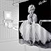 AMNYSF Sexy Woman Marilyn Monroe With White Dress-Sitting Decor Black Home Shower Curtain Famous Portrait,70x70 Inches Waterproof Polyester Fabric Bathroom Accessories Curtains With 12pcs Hooks