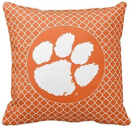 Cukudy KarilShop Clemson University Tiger Paw Throw Pillow Case Cushion Cover Home Sofa Decorative 18 X 18 Inches