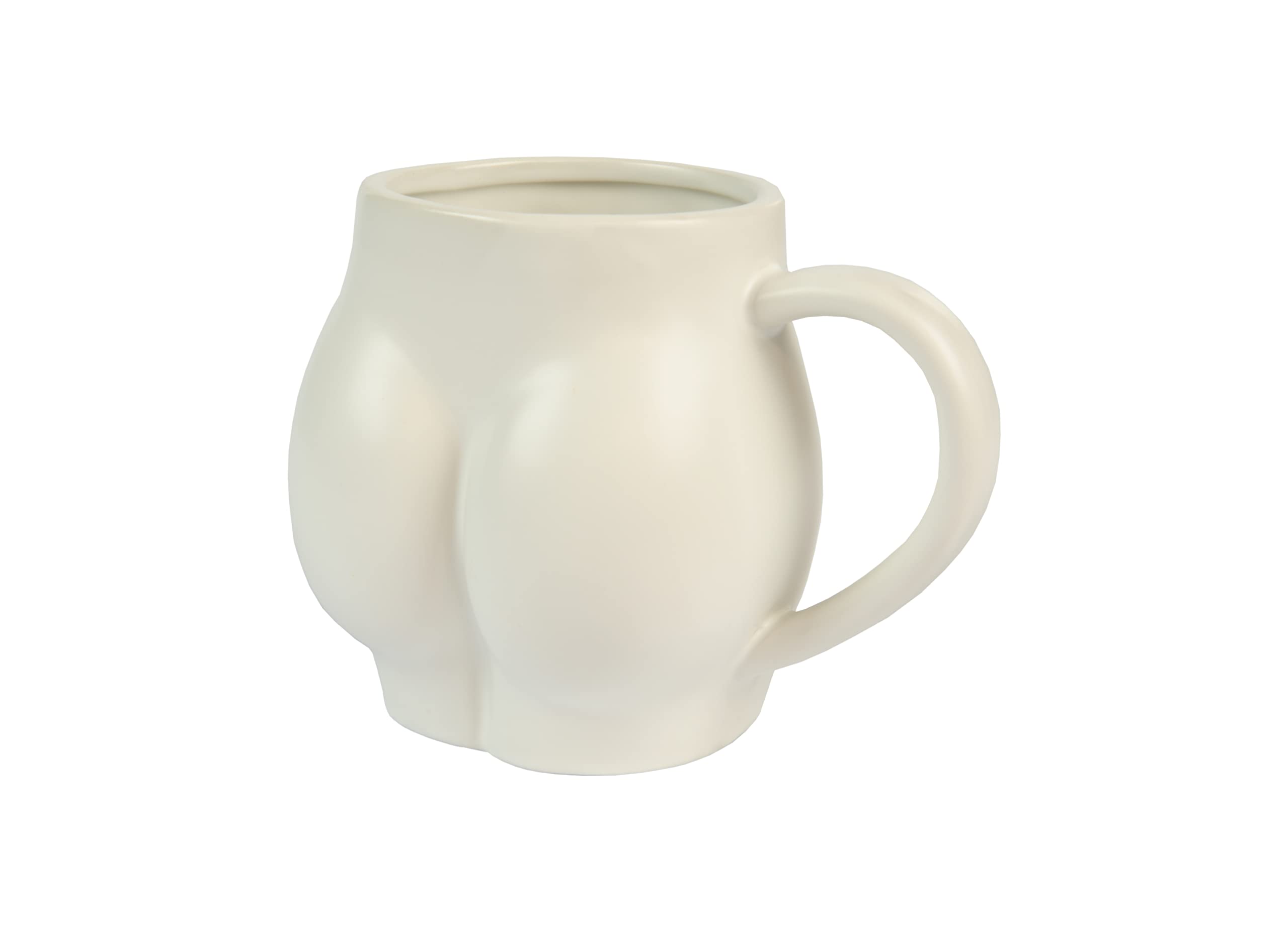 Fisura - Coffee Mugs with Funny Body Shape, Tea Mug Style, White Cups, 320 ml Capacity, Unique Porcelain Design, 14 x 10.5 x 8 cm