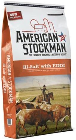 North American Salt 41005 American Stockman Hi-Salt with Eddi Pet Supplement, 50-Pound