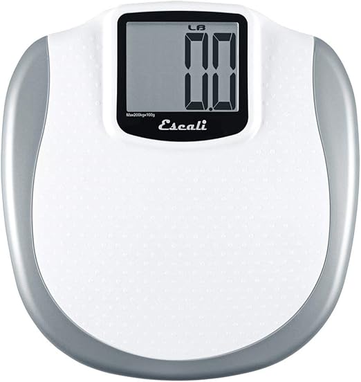 Escali XL200 Extra Large Display Bathroom Scale, 1 Count, White/Silver Amazon.ca Health