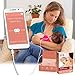 Momsense Baby Breastfeeding Monitor New 2018-24 Stickers & Extended Warranty: Smartphone App for Tracking, Monitoring, and Lactation Recording Meter with Earset and Baby Sensor with Stickers