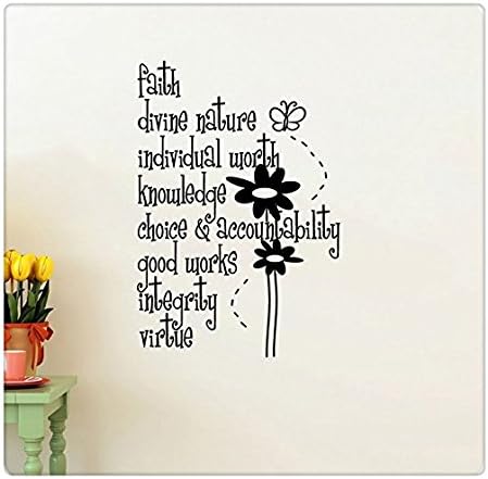 24" Faith Divine Nature Individual Worth Knowledge Choice and Accountability Good Works Integrity Virtue Christian Life Choices Traits Wall Decal Sticker Art Mural Home Décor Quote