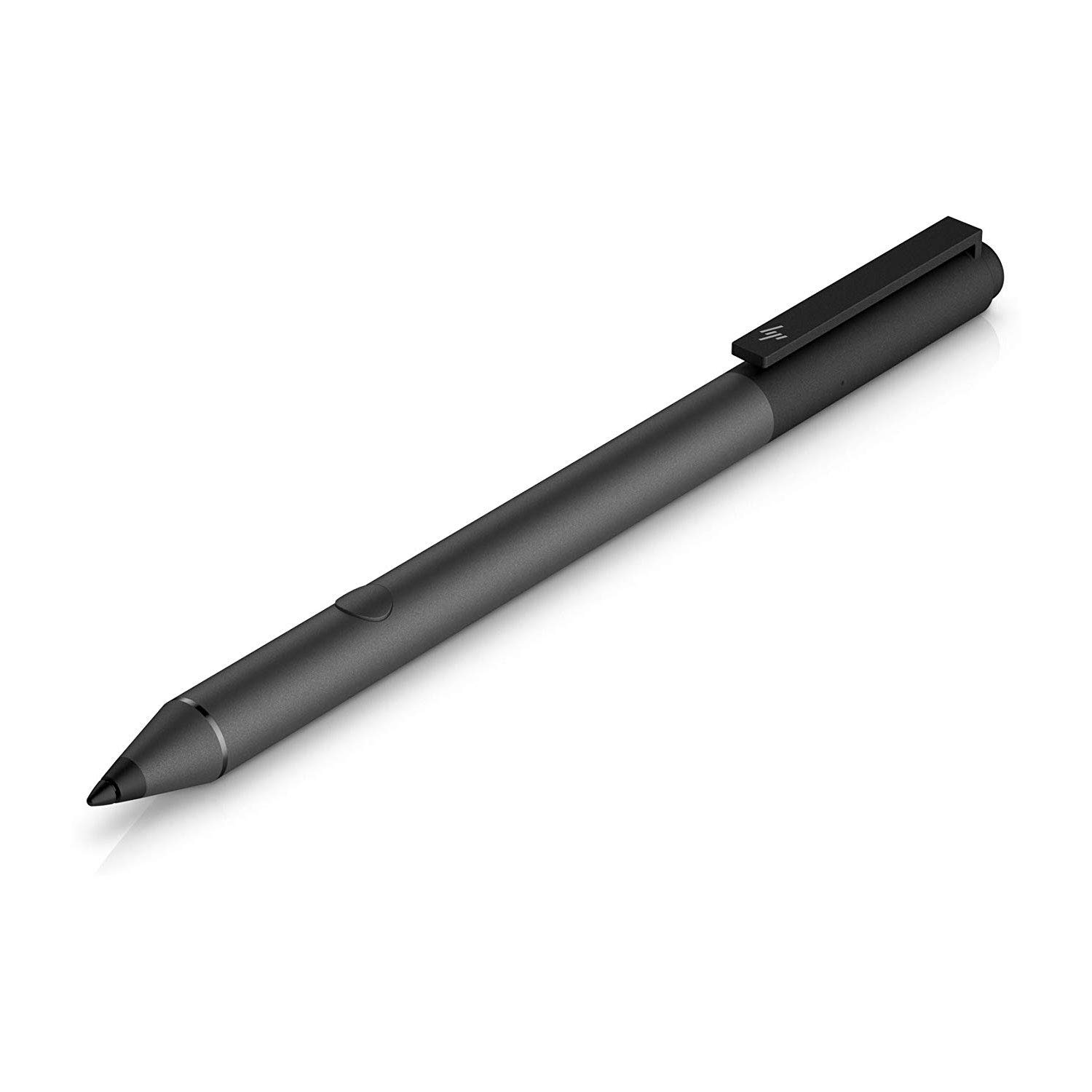 HP Dark Ash Silver USB Rechargeable Tilt Pen with Pressure Sensor & Integrated Presenter controls for Windows Pen Enabled Laptops
