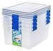 IRIS USA, Inc. WSB-LD Storage Bin, 60 Quart, Clear, 4 Pack, Model:394016