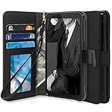 Galaxy S8 Active Case, TAURI [Stand Feature] Wallet [PU Leather] Case Protective Case Flip Cover For Samsung Galaxy S8 Active - Black