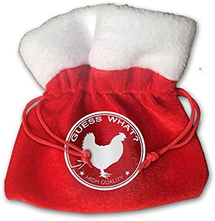 Guess What Chicken Red Velvet Drawstring Cloth Storage Bags 15cm X 15cm
