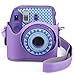[Fujifilm Instax Mini 8 Case] - CAIUL 2nd Generation [Update Version] Comprehensive Protection Instax Mini 8 Case With Soft PU Leather [ Film Count Show and Easy to Reload Film Design ] (Purple)