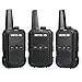 Retevis RT15 Walkie Talkie Rechargeable FRS 16 Channel Lock Handsfree Small Walkie Talkies for Adults Kids (Black, 3 Pack)