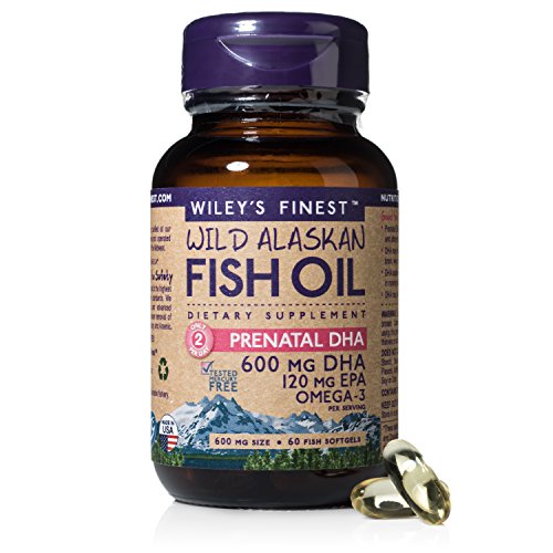 Wiley's Finest Wild Alaskan Fish Oil Prenatal DHA 720mg EPA and DHA