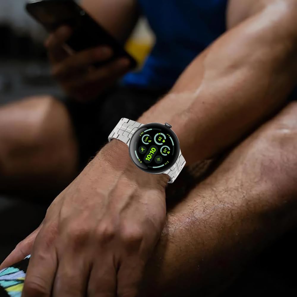 synsing Titanium Bracelet Compatible with Pixel Watch 3 45 mm Bracelets, Titanium Metal Watch Replacement Strap for Pixel 3/2/1 41 mm Strap Accessories for Men and Women