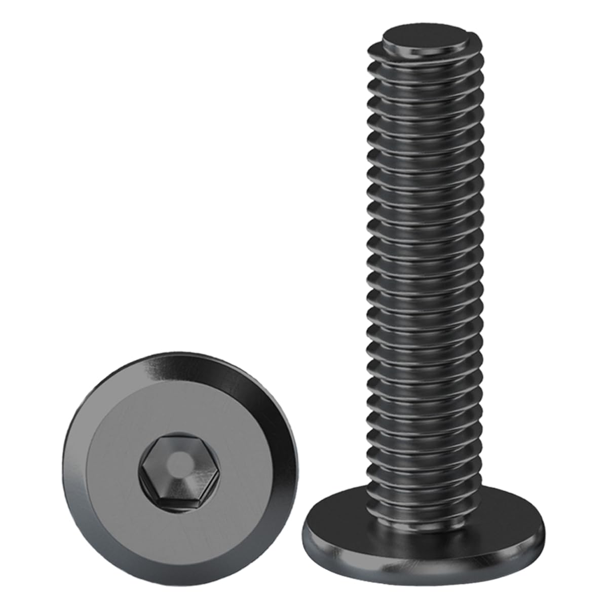 Drenky M8 Black Flat Head Furniture Bolt 25mm Hex Screw, 304 Stainless Steel Machine Screw Joint Connector - 10 Pack — image 1