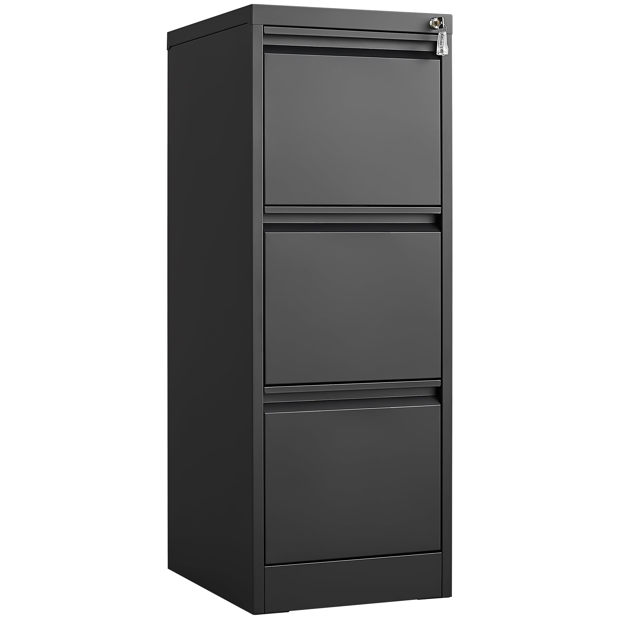 Photo 1 of ***DAMAGED - SEE NOTES/PICTURES***Garvee 3 Drawer File Cabinet with Lock,Heavy Duty Vertical Filing Cabinets for Home Office, Metal Steel Storage Cabinet for Letter/Legal Size File, Assembly Required