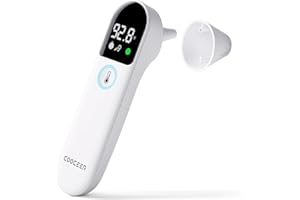 COOCEER Digital Thermometer for Adults and Kids: Accurate Ear and Forehead Temperature Readings - Fever Alarm - Touchless Ideal for Babies Toddlers Infants Sensiors - Large LED Display - Home Use