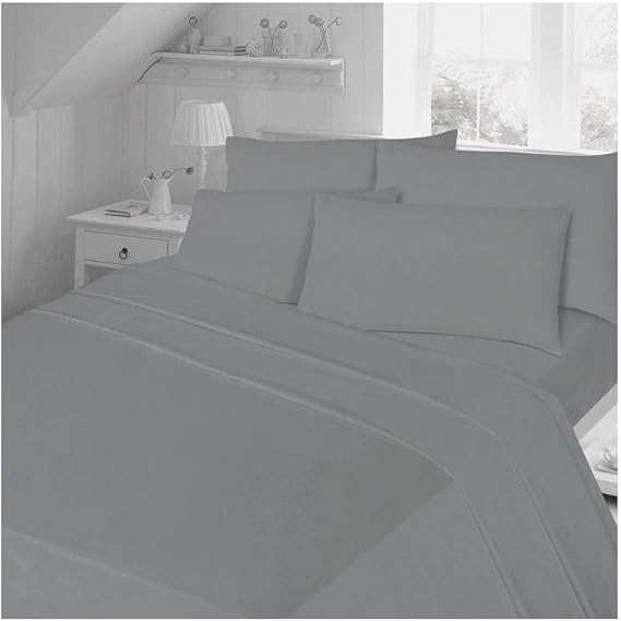 Flannelette Sheets Fitted Bed Sheets Thermal New Single Double King Super King Size Plain Dyed