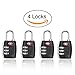 Newtion Warehouse Tsa Lock 3 Digit Combination TSA Approved Lock For Luggage Padlock 4 pack (Black)