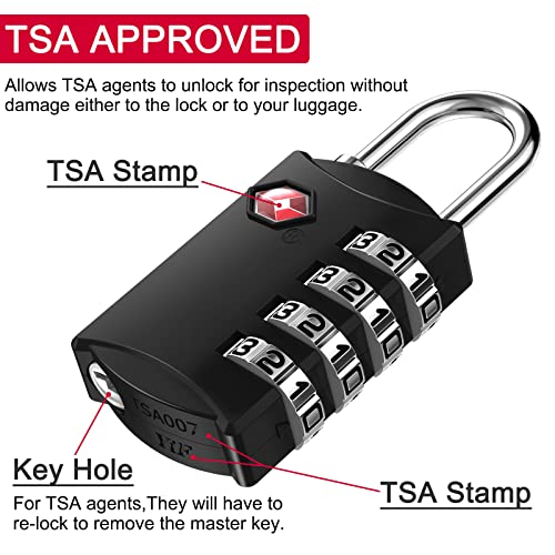 ZHEGE Travel Lock 2 Pack, TSA Approved Luggage Locks with Flexible
