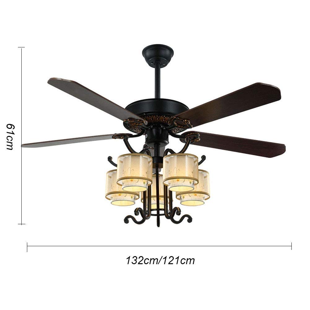 Amazon Com Hzc Retro Ceiling Fan Light With Remote Control
