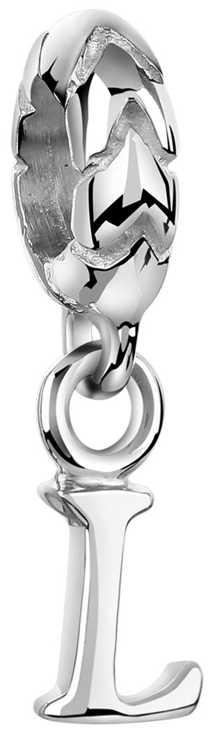 Nenalina Bead Letter L, 925 Sterling Silver, Letter Element Made of Beads, Alphabet Letter Charm Bead for Bracelet and Chains, Compatible | 719177-000, Sterling Silver, No Gemstone
